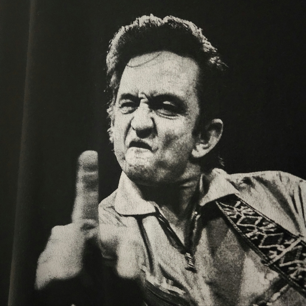 Vintage x Johnny Cash Middle Finger T-shirt
